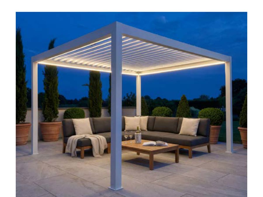 Pergola bioclimatica motorizzata con LED