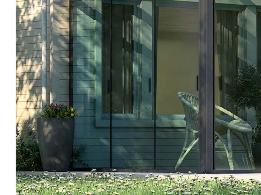 Veranda addossata con copertura in policarbonato